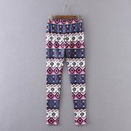PHOTNO Casual Women Lady Skinny Geometric Print Stretchy Jegging Pants Slim Leggings N40