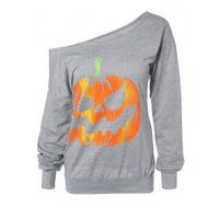 Pullover Tops,Morecome Women Halloween Pumpkin Print Long Sleeve Sweatshirt N13