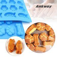 Ankway Silicone Cupcake Pan, Nonstick Fish &amp; Bone Shape Bakeware Mold (2 Pack) N15