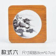 CCWY Saucer tea coasters hand-painted Chinoiserie ceramic tea accessories bamboo creative coasters Kung Fu Tea...