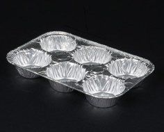 Durable 6 Count Muffin Tin Foil Pan (1500-30),(5 PACK)