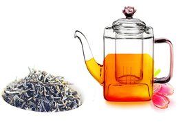 Tea gift Glass Teapot Duo, 16oz/470ml with Fab Flowering Tea (2 Blooms) N27