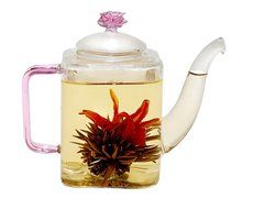 Tea gift Glass Teapot Duo, 16oz/470ml with Fab Flowering Tea (2 Blooms) N28