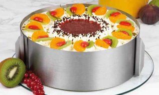 Cheftor Professional Adjustable 6 to 12 inches Stainless Steel Universal Cake Mousse Mould Baking Round Form Ring N2