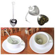 1/2pcs Stainless Steel Heart Shaped Tea Infuser Spoon Strainer Steeper Filter N4