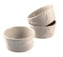 Signature Home Bone Colored Stoneware Ramekin Set 3 Piece Set