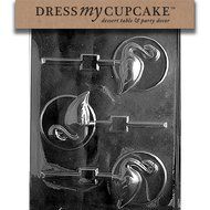 Dress My Cupcake DMCA121 Chocolate Candy Mold, Flamingo Lollipop on Disc