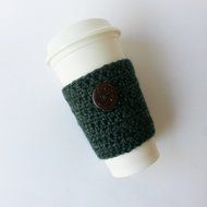 Coffee Cup Sleeve in Rustic Green N2