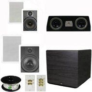 Theater Solutions 5.1 Home Theater 8" and 6.5" Speaker Set with Center, 15" Powered Sub and More TS6W8WC51SET8