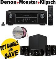 Denon AVR-S510BT 5.2 Channel Full 4K Ultra HD A/V Receiver with Bluetooth + Klipsch HDT-600 Home Theater System...