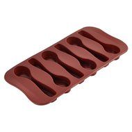 uxcell Silicone Baking DIY 6 Teaspoon Shape Design Brownie Cake Molds Chocolate Color N2