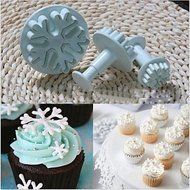 Sher Christmas Snowflake Fondant Cake Cookie Decorating Plunger Mold