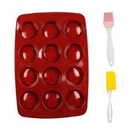 Super Large 12-cup Silicone Muffin Pans and Cupcake Maker, Silicone Jelly Cup, Pudding Cups, Random Color, Commercial... N2