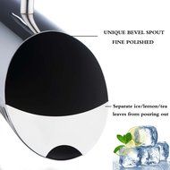 Stainless Steel Water Pitcher with Ice Guard, Straight Pot Frozen/Unboiled Water/Juice/Beer/Coffee Bottles Water... N4