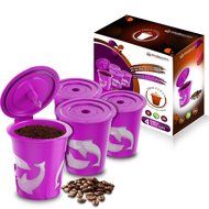 FROZ-CUP 2.0 - 4 Refillable/Reusable K Cups for Keurig 2.0 - K200, K300, K400, K500 Series and all 1.0 Brewers... N8