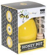 Now Designs Honey Pot with Wood Honey Dipper, Eggshell Blue N2