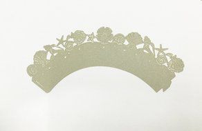HUAL Cupcake Wrappers 50 Filigree Artistic Bake Cake Paper Cups Shell Lace Laser Cut Liner Baking Cup Muffin Case... N10