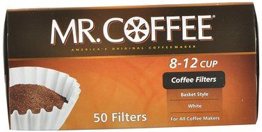 Mr. Coffee Basket Coffee Filters, 8-12 Cup, White Paper, 8-inch, 50-Count Boxes (Pack of 12) N5