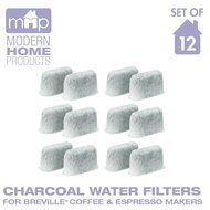 Charcoal Water Coffee &amp; Espresso Filter Cartridges, Replaces Breville BWF100 Charcoal Water Filters- Set of 12