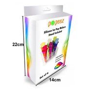 POPEEZ ICE POP MOLDS, 6 popsicle molds, stand indluded, FREE BONUS 6 Colors Silicone Wristbands, Flower Shape... N9