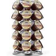 K Cup Holder, 35 Pod Capacity K-Cup Coffee Pod Storage Carousel Holder Spin Rack Coffee Pod Holder Chrome/Silver N3