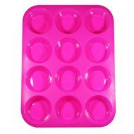 Muffin Pan Silicone and Cupcake Maker 12 Cup Quality Muffin Bake Pan (Blue) N8