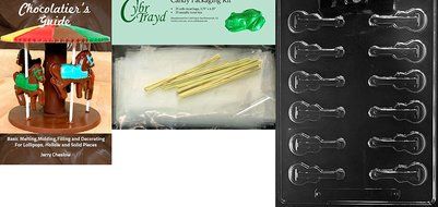 Cybrtrayd J107 Guitar Pieces Chocolate Candy Mold with Exclusive Cybrtrayd Copyrighted Chocolate Molding Instructions N2