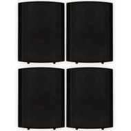 Theater Solutions 2 Pairs of New Indoor or Outdoor Weatherproof HD Mountable Black Speakers 2TS425ODB