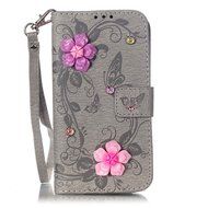 iPhone 7 Case, iPhone 7 Wallet Case,PHEZEN Beauty Luxury Handmade Rose Flower Butterfly Bling Diamond PU Leather... N39