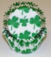 100 Shamrock Print Cupcake Liners Baking Cups STANDARD SIZE