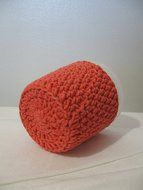 Handmade Crochet Ice Cream Pint Cozy in Coral N5