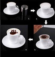 Efanr 16PCS/Set Plastic Coffee Latte Garland Mould Printing Model Template Pad Duster Spray Cappuccino Fancy Coffee... N2