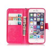 iPhone 7 Case,PHEZEN Embossed Flower Butterfly PU Leather iPhone 7 Wallet Case [Magnetic Closure] [Credit Card... N21