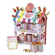 Talking Tables Street Stalls Sweet Shop Multi Stripe 2 Tier Treat Holder Stand, Multicolor N5