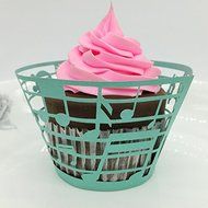 CozyT 50 PACK Note Design Cupcake Wrappers Artistic Bake Cake Paper Cups Vine Lace Laser Cut Liner Baking Cup... N3