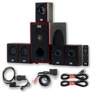Acoustic Audio AA5103 800W 5.1 Speaker System with Bluetooth, Optical Input and 2 Extension Cables AA5103BD-2 N2