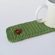 Crochet Coffee Mug Cozy Sage 16 Colors Available