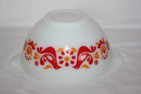Vintage 1970's Glass Pyrex Cinderella " Friendship Pattern " 1 1/2 Pint - Mixing Batter Nesting Bowl #441