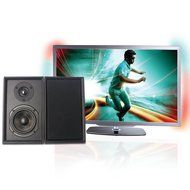 LONPOO 05A Wood Bookshelf Speakers 2-Way 75W2 Classic Loudspeaker with 4-inch Carbon Fiber Woofer and Silk Dome... N2