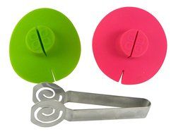 Stainless Steel Tea Bag Squeezer and 2 Tea Bag Buddy Tea Drinkers Accessories Set N3
