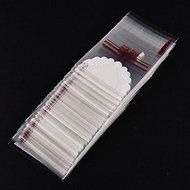 Y&amp;XL&amp;H 100 pcs Lace Bow Print Gifts Bags Christmas Cookie Packaging Self-adhesive Plastic Bags for Biscuits Candy...
