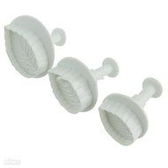 niceeshop(TM) 1 Set(3pcs) Sugarcraft Cake Decorating Fondant Embossing Tool Spring Leaf Mold Plunger Cutter