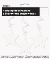 Hanging Star Decorations, 26&quot;, Light Blue, 3 Count N17