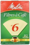 Melitta Cone Coffee Filters, Natural Brown, No. 6, 40 Count Filters N3