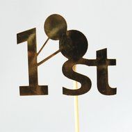 20pcs Baby First 1st Birthday Party Supplies Cupcake Picks Toppers Decoration - Gold N4