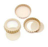 Round Non-stick Bakeware Pie Pan for Egg Tart, Quiches, Cakes,Cookies, Small Round Tart Cupcake Cheesecake Pan... N3