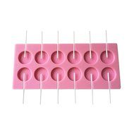 GoFriend 12-Capacity Round Silicone Lollipop Mold for Baking Chocolate, Hard Candy, Fondant Mould with Sticks,... N7