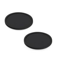 Fu Store Rubber Silicone Drink Coasters (Set of 2 Pieces), Black N24