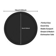 Fu Store Rubber Silicone Drink Coasters (Set of 2 Pieces), Black N25