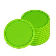 Fu Store Rubber Silicone Drink Coasters (Set of 2 Pieces), Black N26